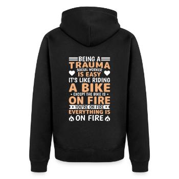 Trauma Travailleur social Profession Emploi Santé mentale - Veste à capuche bio Premium Unisexe - noir - Dos - Nico (187cm)