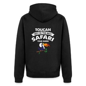 Afrikanische Familienreise Design für Afrika - Unisex Premium Bio Zip Hoodie - Schwarz - Hinten - Nico (187cm)