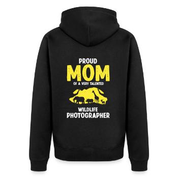 Safari Familienurlaub Design für Afrika Savanne - Unisex Premium Bio Zip Hoodie - Schwarz - Hinten - Nico (187cm)
