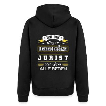 Ich Bin Dieser Legendäre Jurist Geschenk - Unisex Premium Bio Zip Hoodie - Schwarz - Hinten - Nico (187cm)