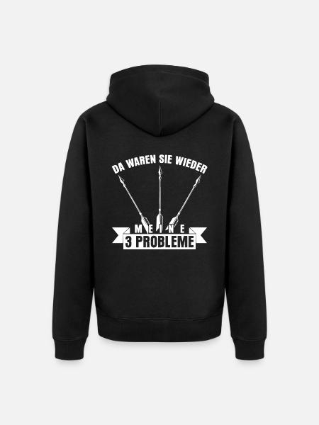 3D Bogensport Langbogen Bogenschießen - Unisex Premium Bio Zip Hoodie - Schwarz
