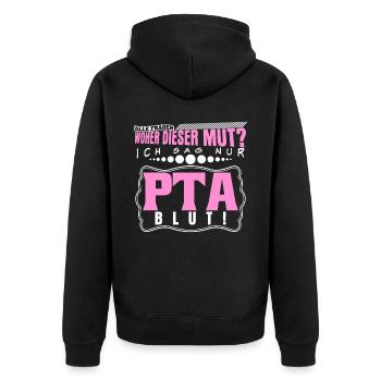 PTA Witz Apothker Apotheke - Unisex Premium Bio Zip Hoodie - Schwarz - Hinten - Nico (187cm)