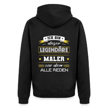 Ich Bin Dieser Legendäre Maler Geschenk - Unisex Premium Bio Zip Hoodie - Schwarz - Hinten - Nico (187cm)