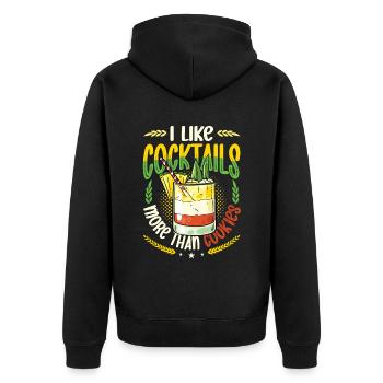 Like Cocktails More Than Cookies Christmas In July - Unisex Premium Organic Zip Hoodie - black - Back - Nico (187cm)