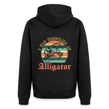 Crocodile Alligator Wrestling Reptile Cadeau - Veste à capuche bio Premium Unisexe - noir - Dos - Nico (187cm)