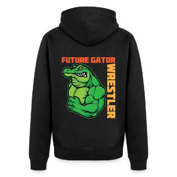 Crocodile Alligator Wrestling Reptile Cadeau - Veste à capuche bio Premium Unisexe - noir - Dos - Nico (187cm)