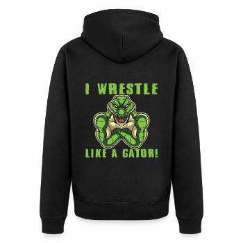Crocodile Alligator Wrestling Reptile Cadeau - Veste à capuche bio Premium Unisexe - noir - Dos - Nico (187cm)