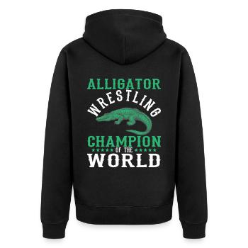 Crocodile Alligator Wrestling Reptile Cadeau - Veste à capuche bio Premium Unisexe - noir - Dos - Nico (187cm)