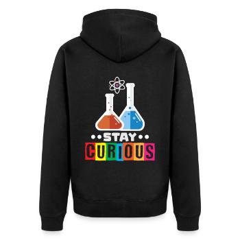 Wissenschaftler Chemiker Physiker Physik Geschenk - Unisex Premium Bio Zip Hoodie - Schwarz - Hinten - Nico (187cm)