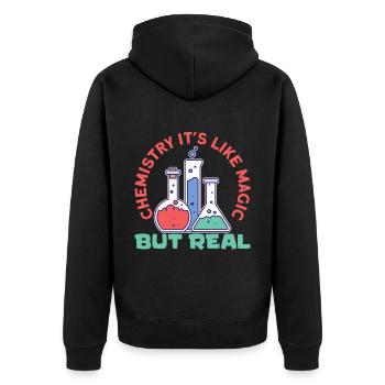 Scientist Chemist Physicist Physics Gift - Unisex Premium Organic Zip Hoodie - black - Back - Nico (187cm)