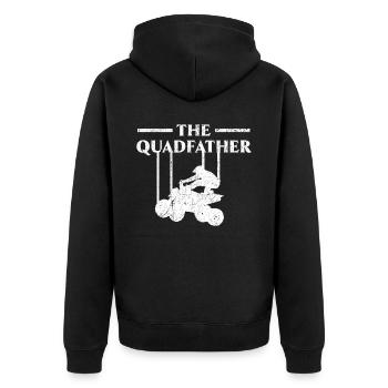 The Quadfather ATV Offroading Offroad Fathers Day - Unisex Premium Organic Zip Hoodie - black - Back - Nico (187cm)