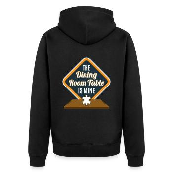 Dining Table Is Mine Rätsel Puzzlen - Unisex Premium Bio Zip Hoodie - Schwarz - Hinten - Nico (187cm)
