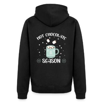 Hot Chocolate Season Snow Winter Season Drink - Unisex Premium Organic Zip Hoodie - black - Back - Nico (187cm)