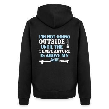 Ich gehe nicht außerhalb des Winterschneeklimas - Unisex Premium Bio Zip Hoodie - Schwarz - Hinten - Nico (187cm)