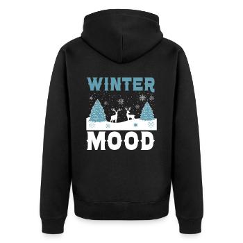 Humeur hivernale Neige Climat enneigé Saison hivernale - Veste à capuche bio Premium Unisexe - noir - Dos - Nico (187cm)
