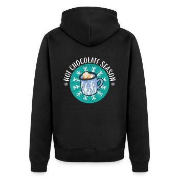 Hot Chocolate Season Snow Winter Season Drink - Unisex Premium Organic Zip Hoodie - black - Back - Nico (187cm)