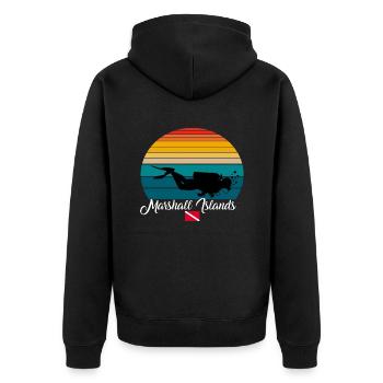 Marshall Islands Scuba Diving Poison - Unisex Premium Organic Zip Hoodie - black - Back - Nico (187cm)