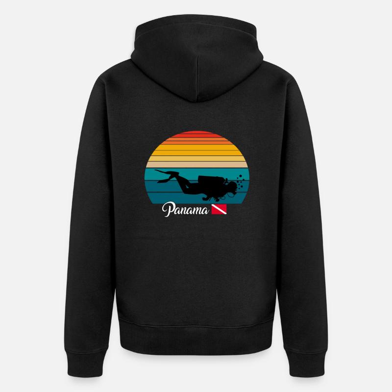 Panama Scuba Diving Gift - Unisex Premium Bio Zip Hoodie - Schwarz