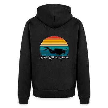 Saint Kitts and Nevis Scuba Diving Gift - Unisex Premium Organic Zip Hoodie - black - Back - Nico (187cm)