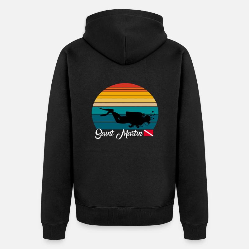 Saint Martin Plongée Sous-Marine Poison - Veste à capuche bio Premium Unisexe - noir