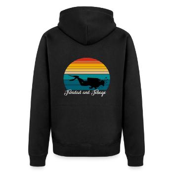 Trinidad and Tobago Scuba Diving Gift - Unisex Premium Bio Zip Hoodie - Schwarz - Hinten - Nico (187cm)