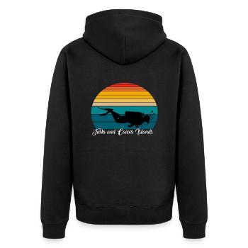 Turks and Caicos Islands Scuba Diving Gift - Unisex Premium Organic Zip Hoodie - black - Back - Nico (187cm)
