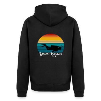 United Kingdom Scuba Diving Gift - Unisex Premium Bio Zip Hoodie - Schwarz - Hinten - Nico (187cm)