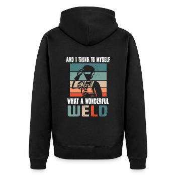 Welders weld metal locksmiths - Unisex Premium Organic Zip Hoodie - black - Back - Nico (187cm)