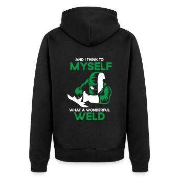 Welders weld metal locksmiths - Unisex Premium Organic Zip Hoodie - black - Back - Nico (187cm)