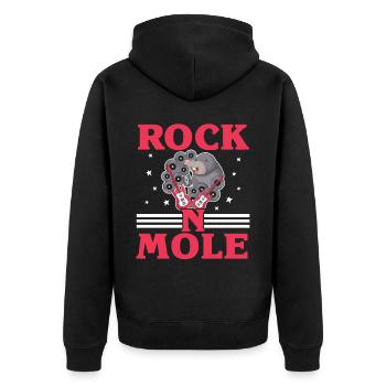 Rock N’Mole Animal Rocker Mole Lover M - Veste à capuche bio Premium Unisexe - noir - Dos - Nico (187cm)