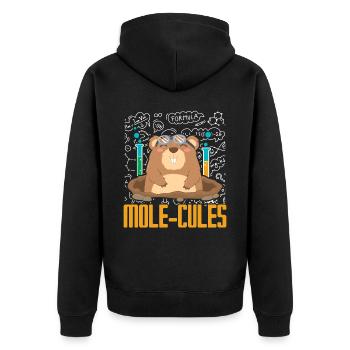 Maulwürfe Maulwurfliebhaber Maulwurfsflüsterer Wis - Unisex Premium Bio Zip Hoodie - Schwarz - Hinten - Nico (187cm)