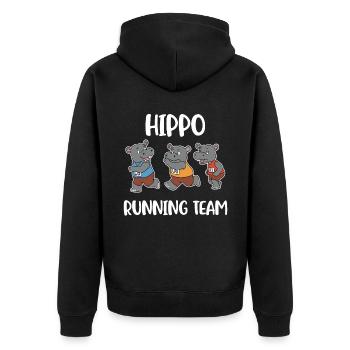 Hippo Running Team Hippo Cadeau - Veste à capuche bio Premium Unisexe - noir - Dos - Nico (187cm)