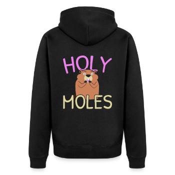Holey Moles Animal Pun Moles - Veste à capuche bio Premium Unisexe - noir - Dos - Nico (187cm)