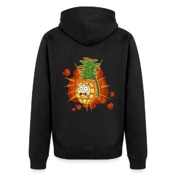 Pineapple Grenade Pineapple Gift - Unisex Premium Organic Zip Hoodie - black - Back - Nico (187cm)