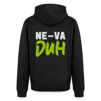 Neva -Duh Nevada USA Amerika Nevadan Carson City - Unisex Premium Bio Zip Hoodie - Schwarz - Hinten - Nico (187cm)