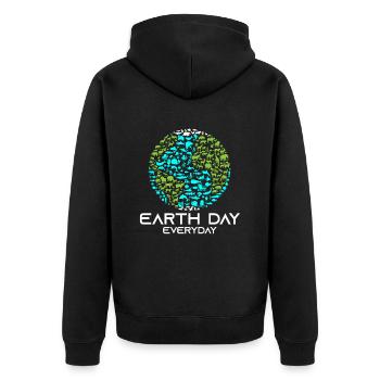 Jour de la Terre Tous les jours - Veste à capuche bio Premium Unisexe - noir - Dos - Nico (187cm)