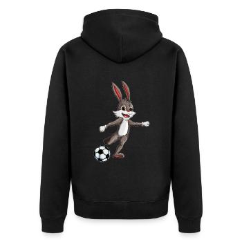 Rabbits Football Fan Football Outfit Recreational Sports - Unisex Premium Organic Zip Hoodie - black - Back - Nico (187cm)