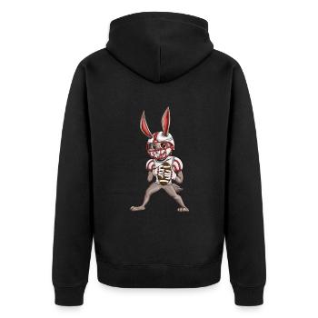 Kinder Football Hasen Kostüm Amerika Sport Fan - Unisex Premium Bio Zip Hoodie - Schwarz - Hinten - Nico (187cm)