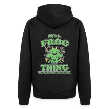 Grenouille Drôle Dire Grenouille Amphibiens Cadeau - Veste à capuche bio Premium Unisexe - noir - Dos - Nico (187cm)