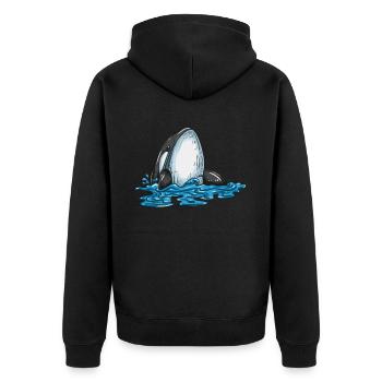 Plongées de baleine sur des mammifères marins Orques baleines enfants - Veste à capuche bio Premium Unisexe - noir - Dos - Nico (187cm)