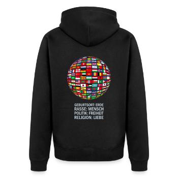 belle paix tous les drapeaux « contre le racisme » - Veste à capuche bio Premium Unisexe - noir - Dos - Nico (187cm)