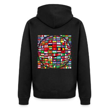 belle paix tous les drapeaux « contre le racisme » - Veste à capuche bio Premium Unisexe - noir - Dos - Nico (187cm)