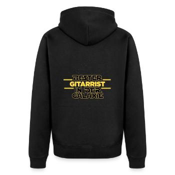 Bester Gitarrist in der Galaxie - Unisex Premium Bio Zip Hoodie - Schwarz - Hinten - Nico (187cm)