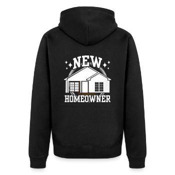 Neuer Hauseigentümer Hausherr Hausbesitzer Haus - Unisex Premium Bio Zip Hoodie - Schwarz - Hinten - Nico (187cm)