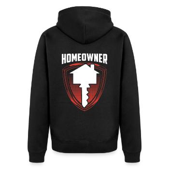Hauseigentümer Hausbesitzer Haus Hausherr - Unisex Premium Bio Zip Hoodie - Schwarz - Hinten - Nico (187cm)
