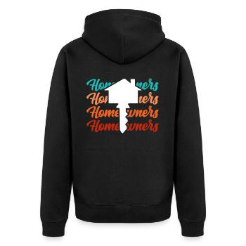 Homeowner Homeowner Homeowner House - Unisex Premium Organic Zip Hoodie - black - Back - Nico (187cm)