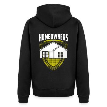 Homeowner Homeowner Homeowner Host - Unisex Premium Organic Zip Hoodie - black - Back - Nico (187cm)
