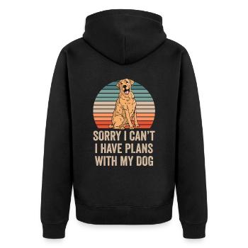 Je ne peux malheureusement pas avoir de projets avec mon chien - Veste à capuche bio Premium Unisexe - noir - Dos - Nico (187cm)