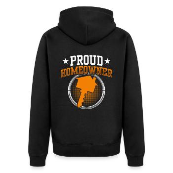 Proud Homeowner Homeowner - Unisex Premium Organic Zip Hoodie - black - Back - Nico (187cm)