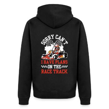 Kann Nicht Ich Habe Pläne Für Die Kartbahn Kart - Unisex Premium Bio Zip Hoodie - Schwarz - Hinten - Nico (187cm)